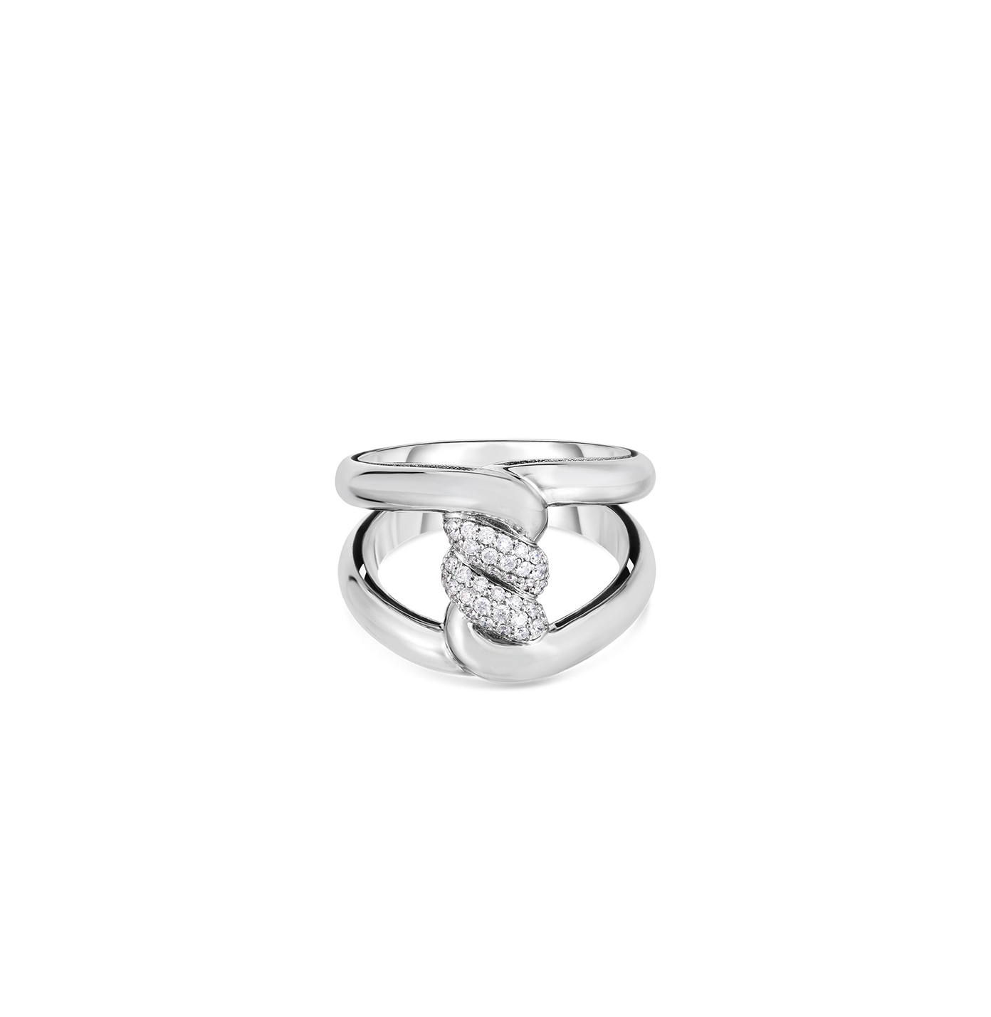 Roberto Coin Cialoma White Gold Single Knot Diamond Ring