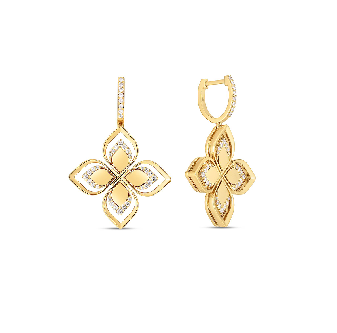 Roberto Coin Venetian Princess Yellow Gold Diamond Earrings