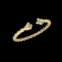 Roberto Coin Love in Verona Yellow Gold Twist Diamond Cuff