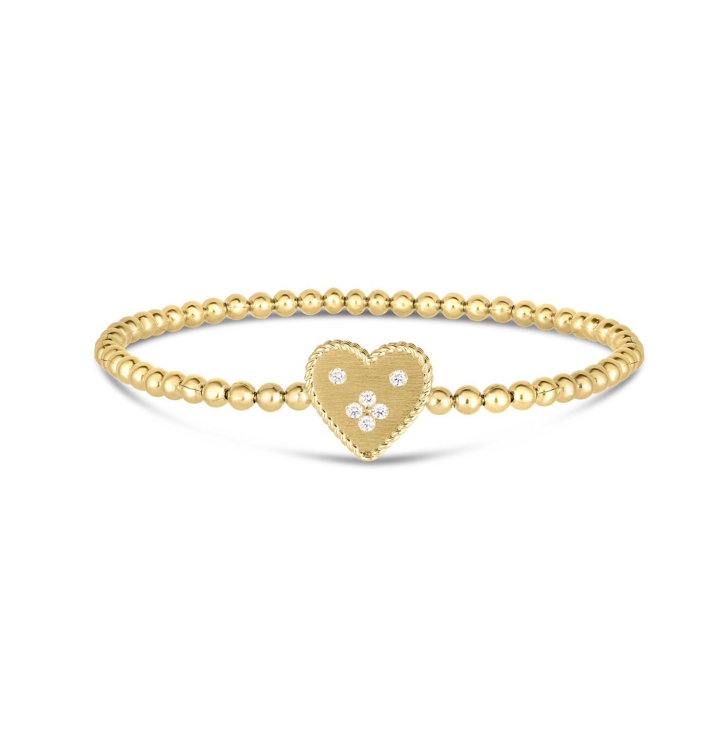 Roberto Coin Venetian Princess Small Heart Diamond Medallion Bracelet