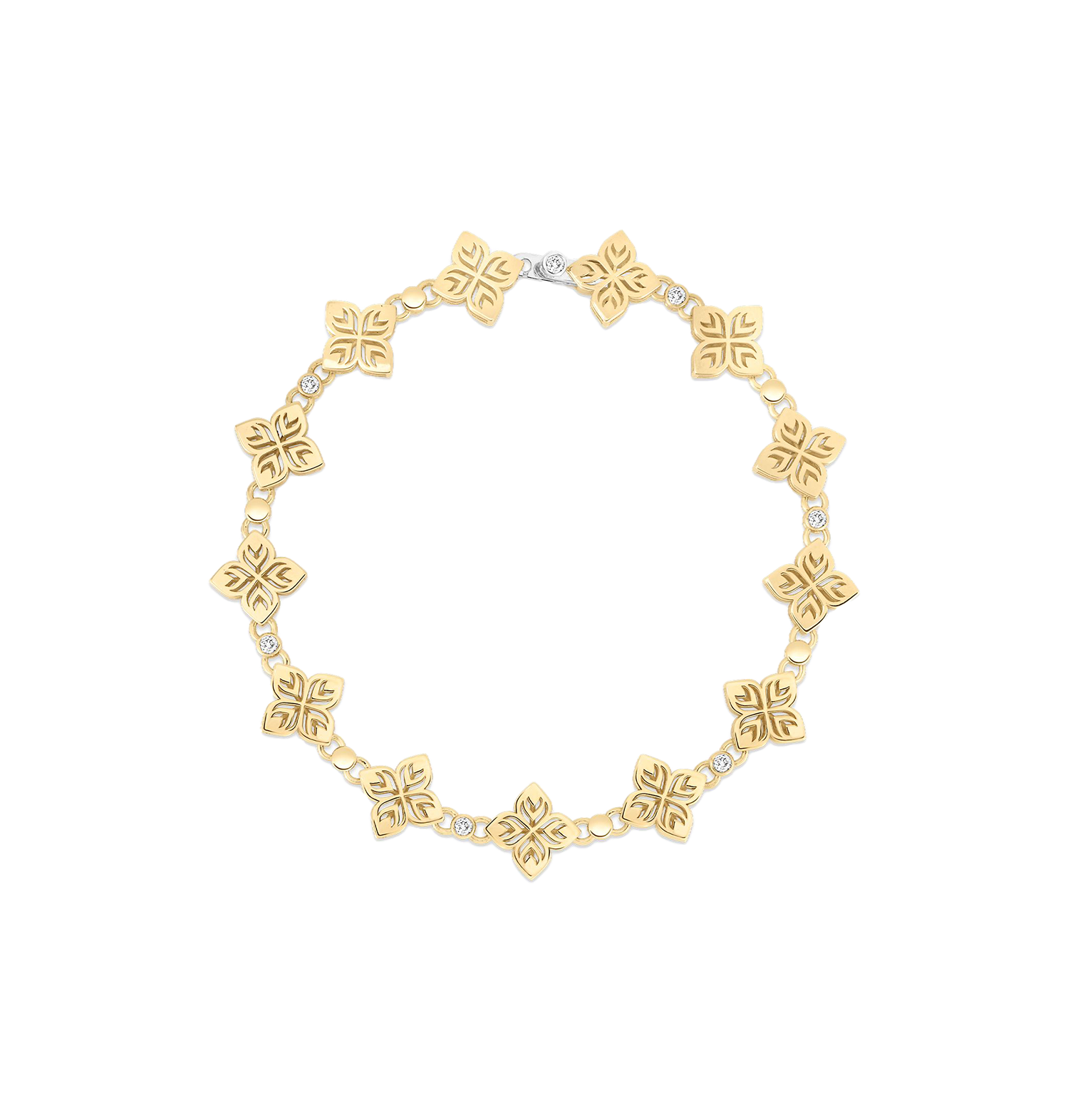 Roberto Coin Arabesque Gold Flower Station Bracelet | Fink's
