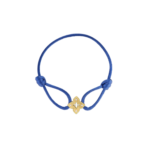 Roberto Coin Diamond Flower Blue Silk Cord Bracelet Fink's
