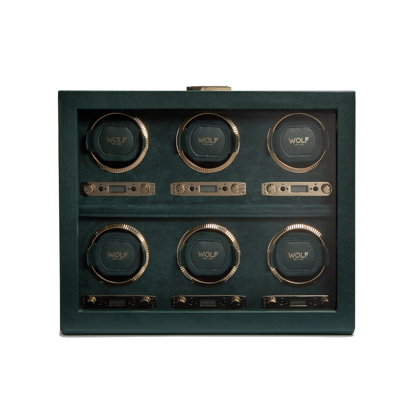 WOLF British Racing 6 Piece Watch Winder in Green