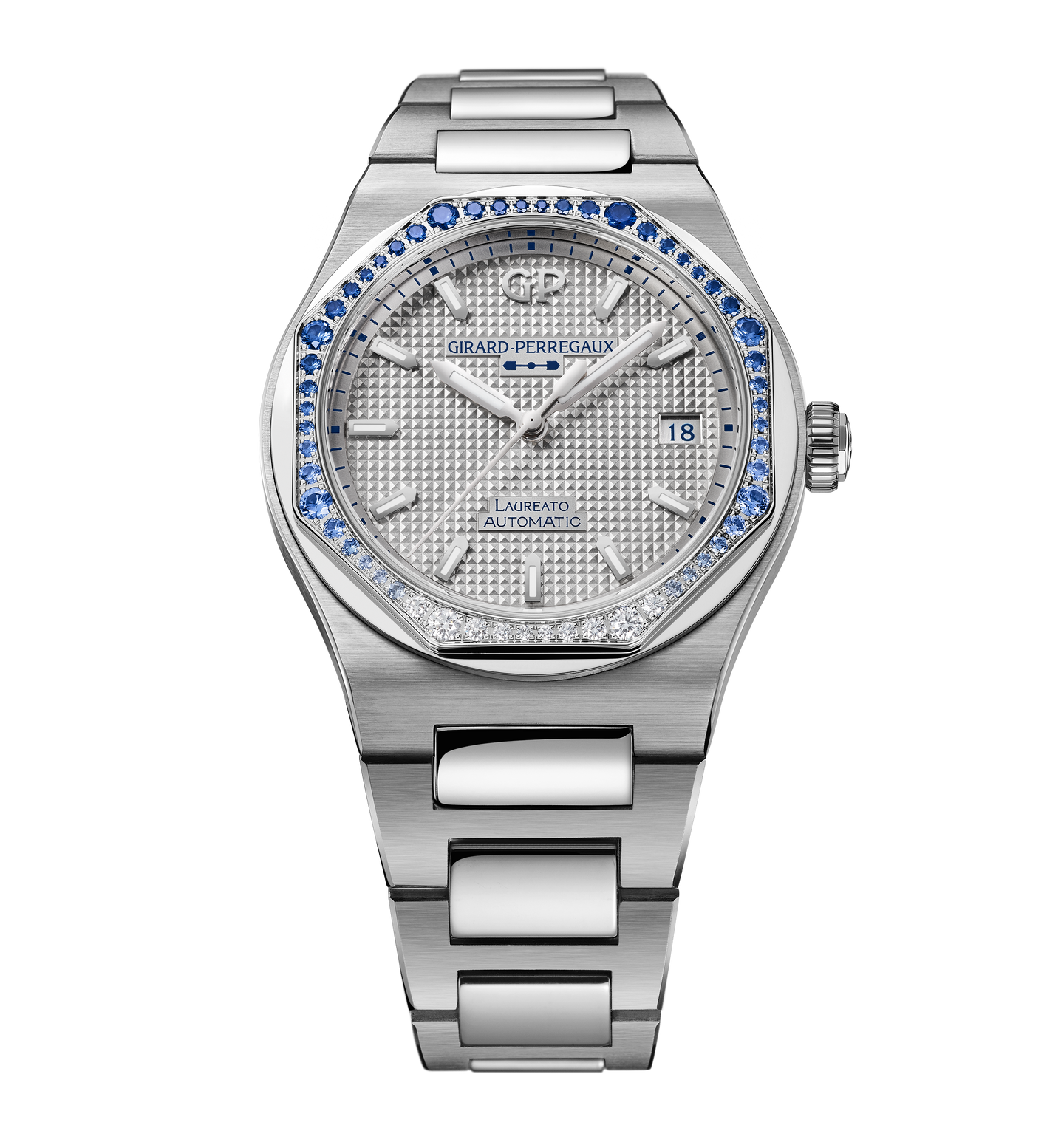 Girard-Perregaux Laureato 38mm Watch with Blue Sapphire and Diamonds