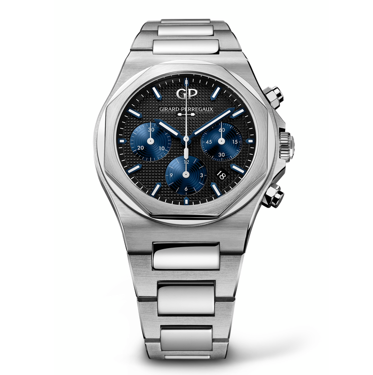 Girard-Perregaux Laureato Chronograph 42mm Watch with Black and Blue Dial