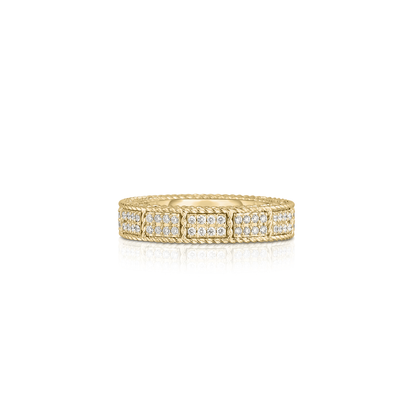 Roberto Coin Mosaic Yellow Gold Ring with Diamonds