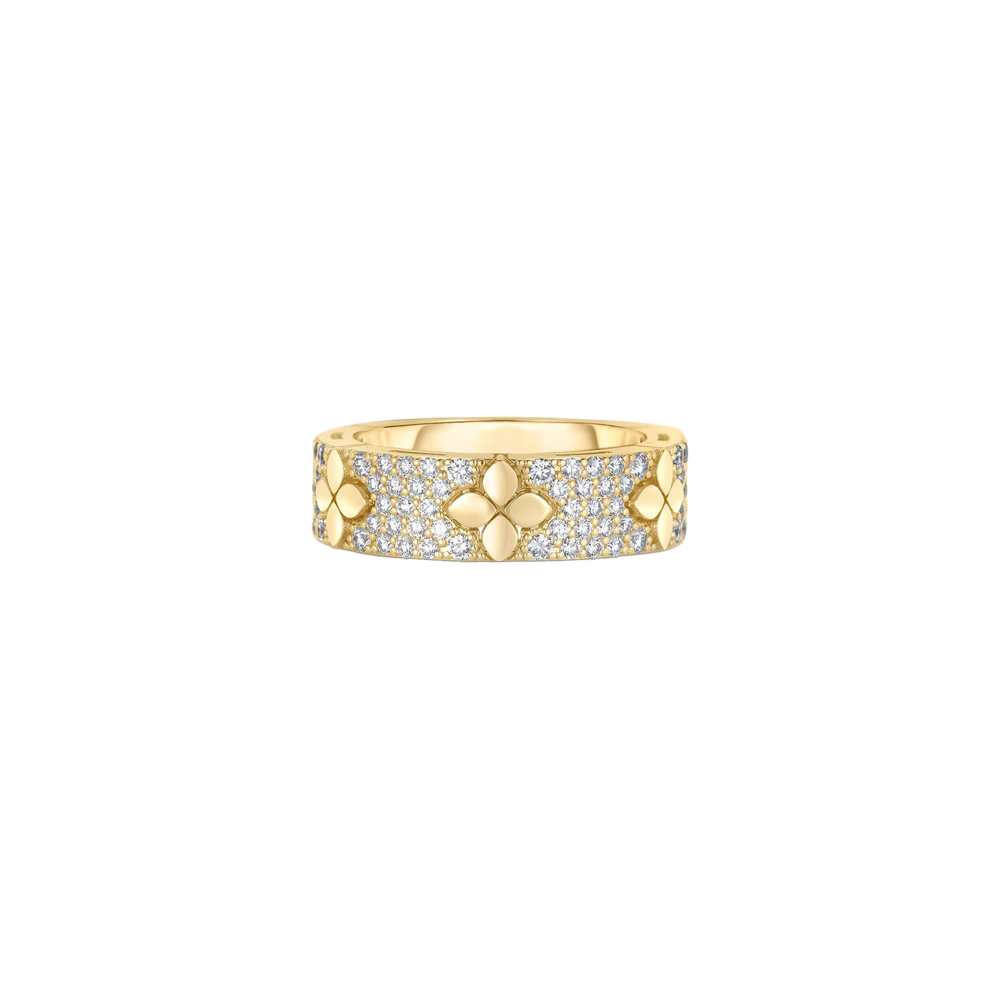 Roberto Coin Love in Verona Yellow Gold Flower Diamond Band