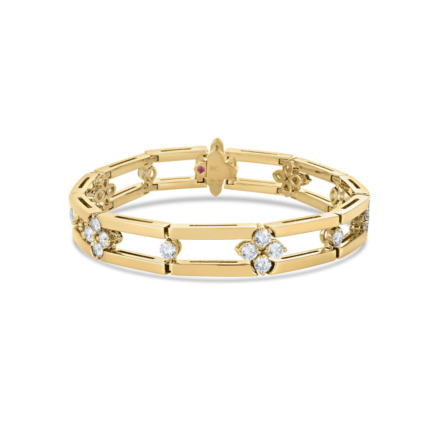 Roberto Coin Love in Verona 18k Yellow Gold Flower Diamond Bracelet