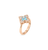 Roberto Coin Venetian Princess Blue Topaz and Diamond Flower Ring Set in Rose Gold