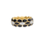 Roberto Coin Cobra Diamond and Black Enamel Ring in 18K yellow and white gold