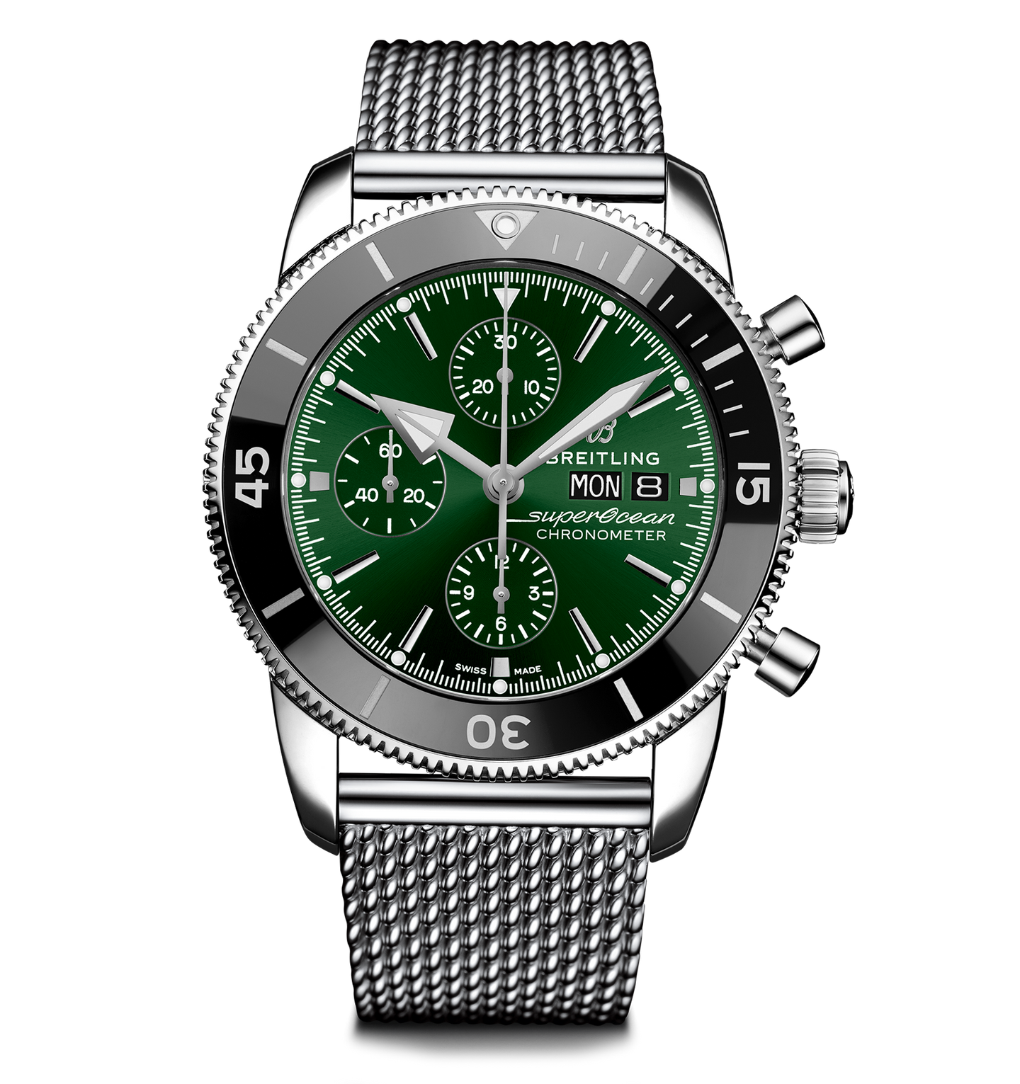 Breitling Superocean Heritage Chronograph 44 Watch with Green Dial