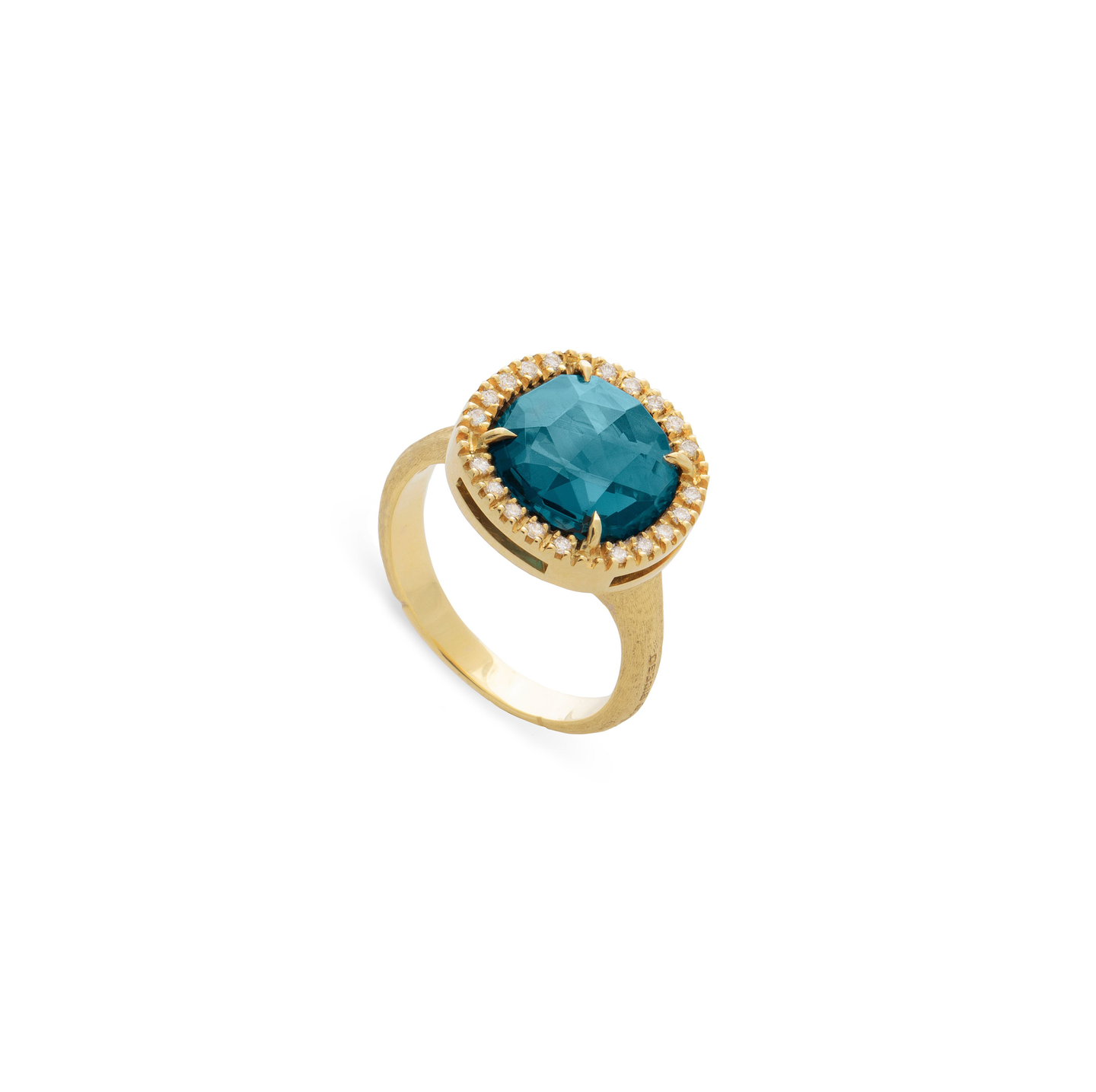 Marco Bicego Jaipur London Blue Topaz and Diamond Cocktail Ring