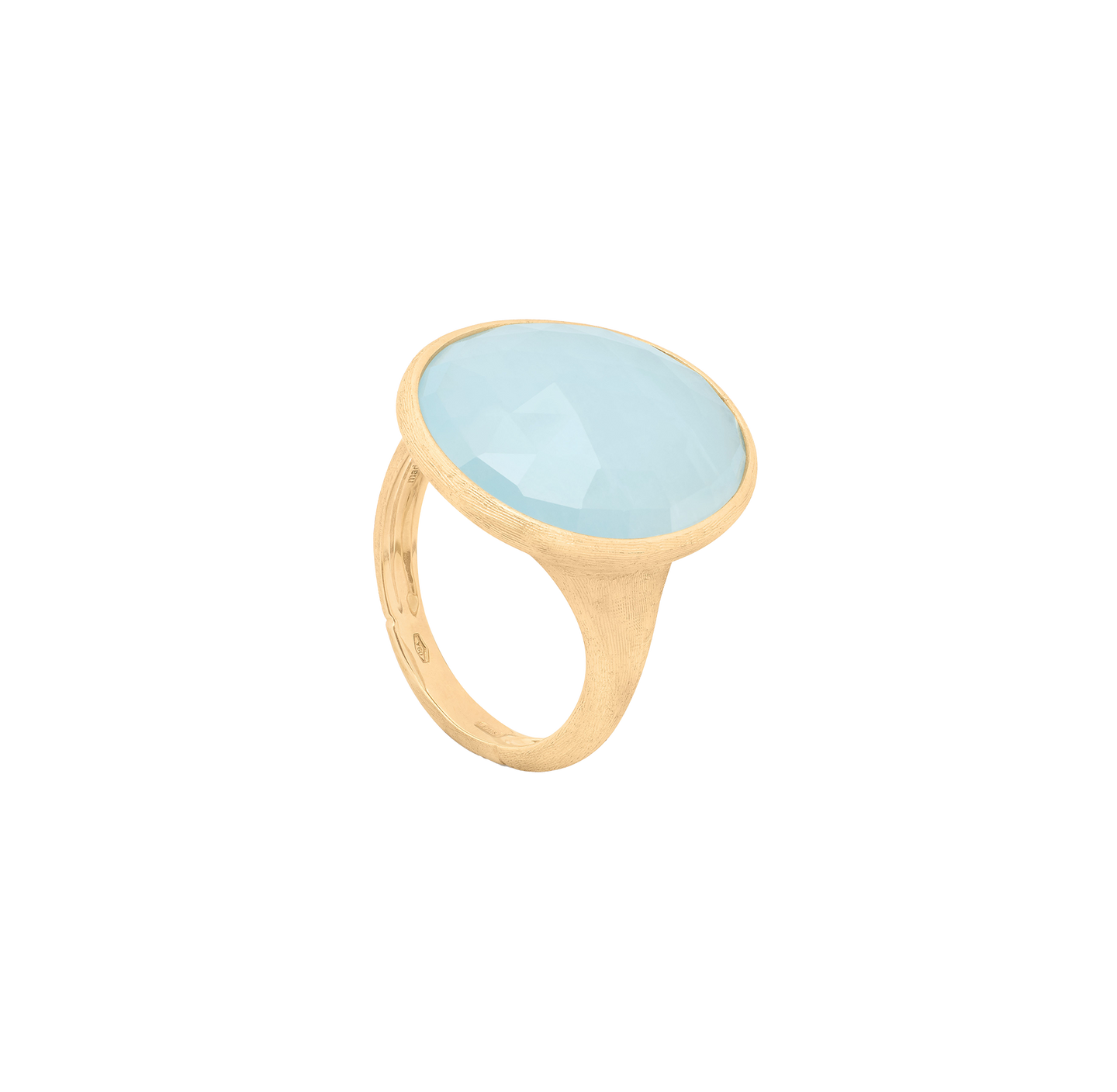 Marco Bicego Lunaria Yellow Gold Aquamarine Cocktail Ring