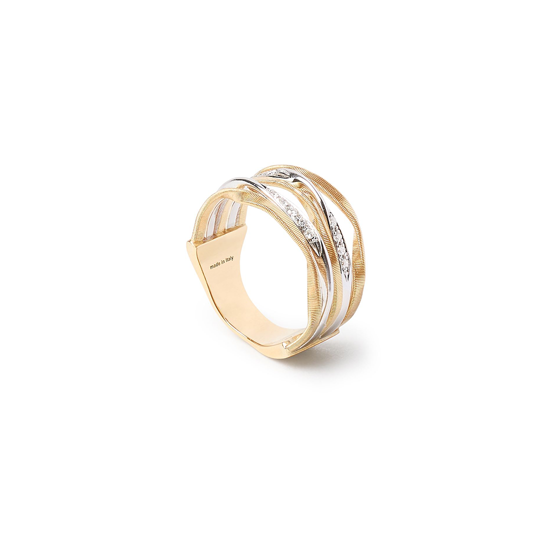 Marco Bicego Marrakech Onde Mixed Metals Multi-Row Diamond Ring