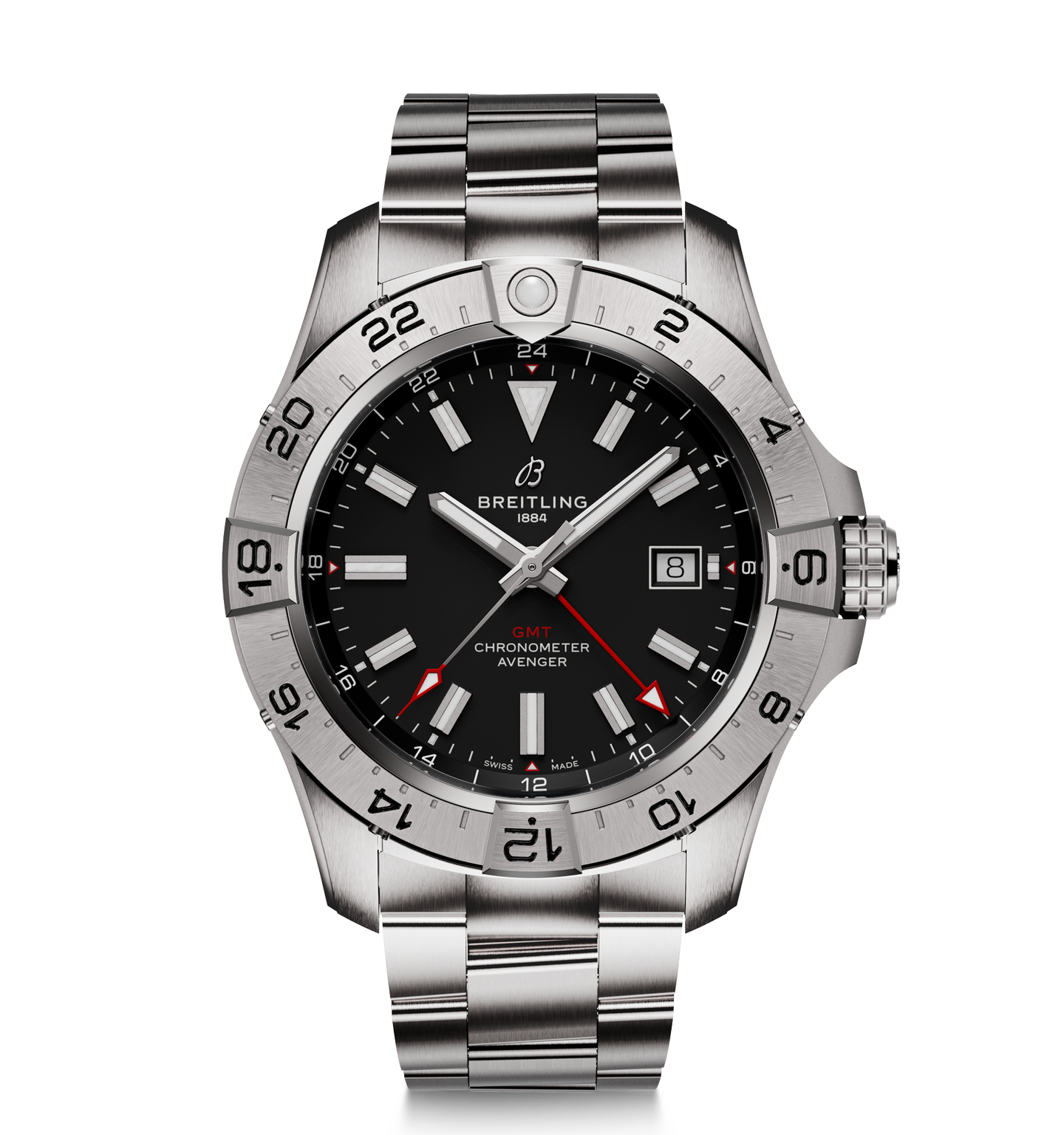 Breitling Avenger Automatic GMT 44mm Watch with Black Dial