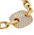 Sabel Collection Yellow Gold Link Bracelet with Diamond Station