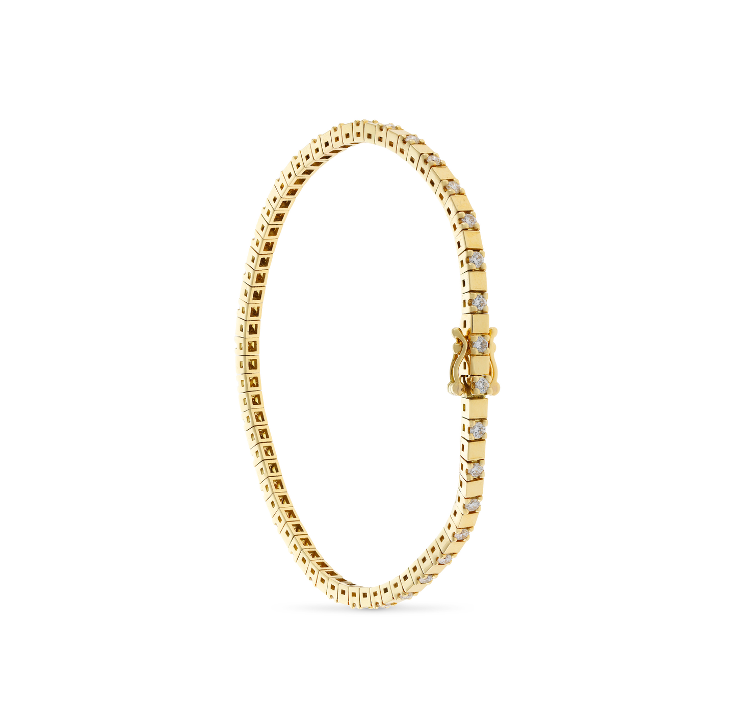 Sabel Collection Yellow Gold and Diamond Alternating Station Bracelet