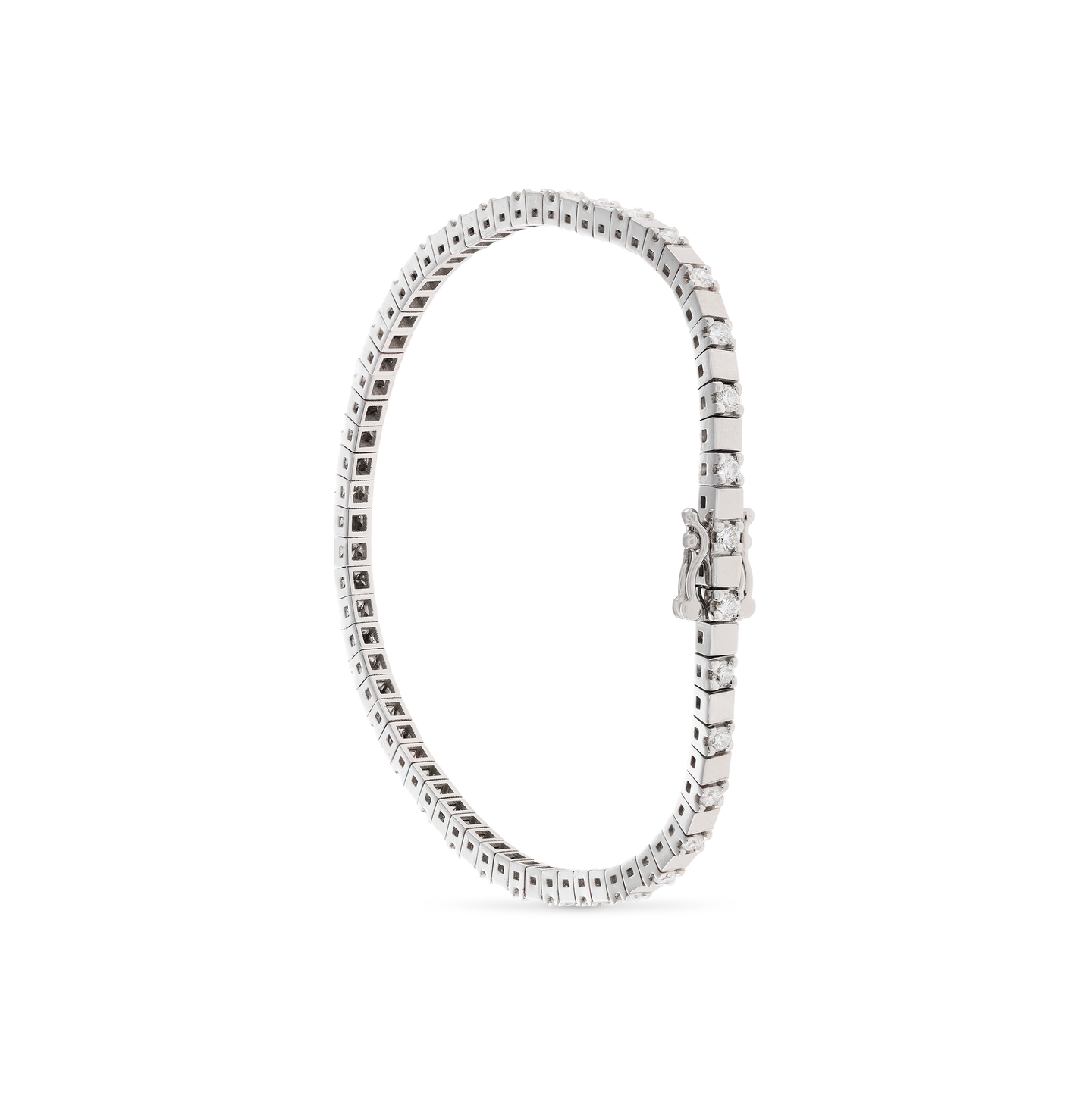 Sabel Collection White Gold and Diamond Alternating Station Bracelet
