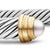 Classic Cable Cuff in Sterling Silver with 14K Yellow Gold and Pearls, 5mm