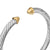 Classic Cable Cuff in Sterling Silver with 14K Yellow Gold Domes, 5mm