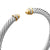 Classic Cable Cuff in Sterling Silver with 18K Yellow Gold, Gold Domes and Diamonds