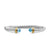 Classic Cable Cuff in Sterling Silver with 14K Yellow Gold and Blue Topaz, 5mm