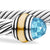 Classic Cable Cuff in Sterling Silver with 14K Yellow Gold and Blue Topaz, 5mm