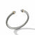 David Yurman Classic Cable Bracelet in Sterling Silver with 14K Yellow Gold and Pavé Diamond Domes, 5mm in Silver + 14-Karat Yellow Gold