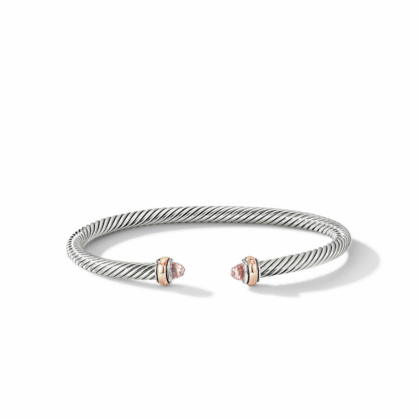David Yurman Cable Bracelet in Stainless Steel and 18-Karat Rose Gold (Image 4)