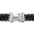 Woven Box Chain Bracelet in Sterling Silver with Black Stainless Steel and Black Nylon, 10mm