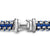 Woven Box Chain Bracelet in Sterling Silver with Blue Nylon, 10mm