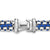 Woven Box Chain Bracelet in Sterling Silver with Blue Nylon, 12mm