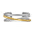 Crossover Three Row Cuff Bracelet in Sterling Silver with 14K Yellow Gold, 20mm, Size Large