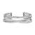 Crossover Three Row Cuff Bracelet in Sterling Silver with Diamonds, 20mm, Size Large