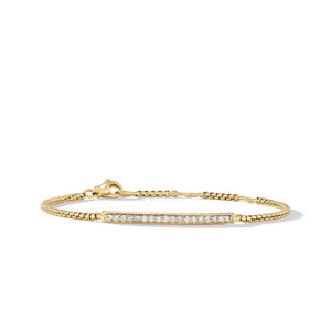 Petite Pavé Bar Bracelet in 18K Yellow Gold with Diamonds, 1.7mm
