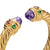 Renaissance Cablespira Cuff in 18K Yellow Gold with Amethyst, Pink Tourmaline and Tsavorite, 9mm, Size Medium