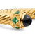 Renaissance Cablespira Cuff in 18K Yellow Gold with Black Onyx and Tsavorite, 9mm
