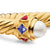 Renaissance Cablespira Cuff in 18K Yellow Gold with Pearl, Iolite and Rhodolite Garnet, 9mm