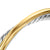 Crossover Two Row Cuff Bracelet in Sterling Silver with 14K Yellow Gold, 11mm, Size Medium