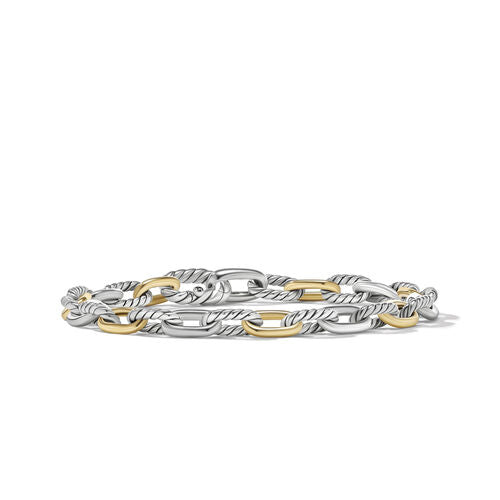 DY Madison Chain Bracelet in Sterling Silver with 18K Yellow Gold, Size Small