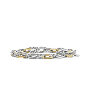 DY Madison Chain Bracelet in Sterling Silver with 18K Yellow Gold, Size Medium