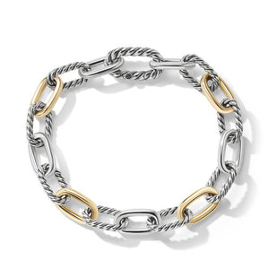 DY Madison Chain Bracelet in Sterling Silver with 18K Yellow Gold, Size Medium