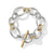 DY Mercer Bracelet in Sterling Silver with 18K Yellow Gold and Pavé Diamonds, Size Medium