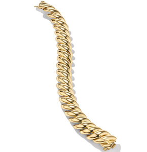 Sculpted Cable Bracelet in 18K Yellow Gold, 14mm