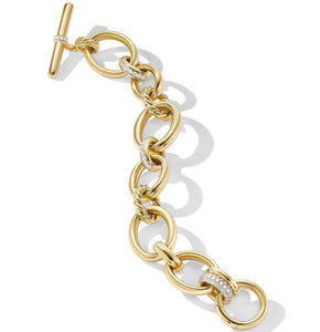 DY Mercer Bracelet in 18K Yellow Gold with Pavé Diamonds, Size Medium