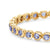 Bezel Set Tennis Bracelet in 18K Yellow Gold with Tanzanite, 4.7mm