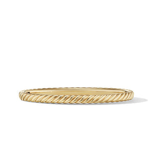 Sculpted Cable Bangle Bracelet in 18K Yellow Gold, Size Medium