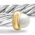 Cable Flex Bracelet in Sterling Silver with 14K Yellow Gold and Pearls, 4mm