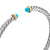 Cable Flex Bracelet in Sterling Silver with 14K Yellow Gold and Turquoise, 4mm