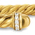 Cablespira Flex Cuff in 18K Yellow Gold with Gold Domes and Diamonds, 4mm